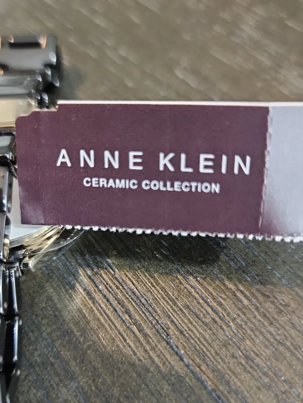 Anne Klein Black and Silver Ceramic Bracelet Watch